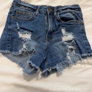 Kendall & Kylie Blue Distressed Jean Shorts